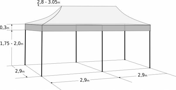 Nůžkový stan 3x6m hliníkový: Rozměry a parametry