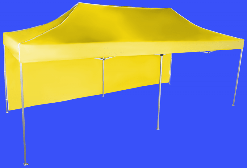 Nůžkový stan 3x6m hliníkový, Žlutá, 1 boční plachta