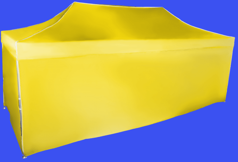 Nůžkový stan 3x6m hliníkový, Žlutá, 4 boční plachty