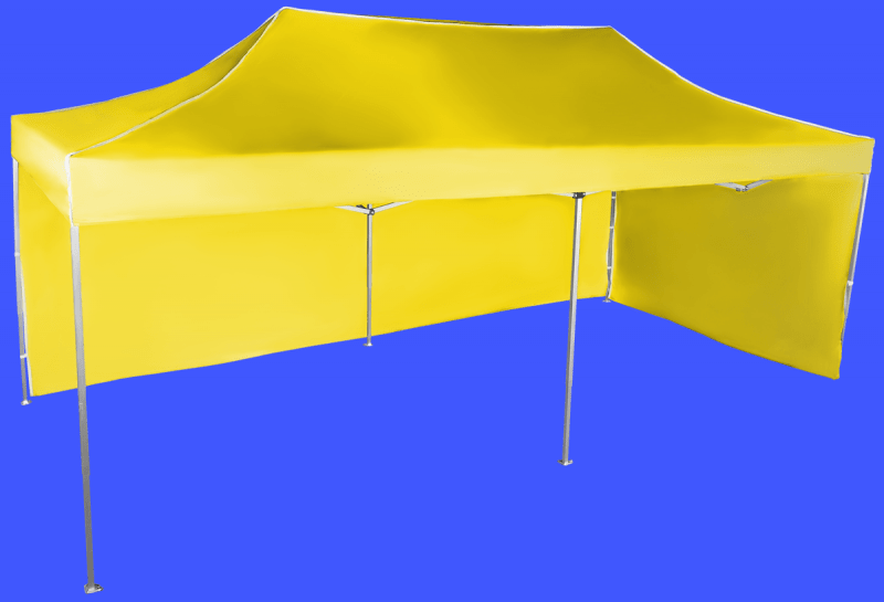 Nůžkový stan 3x6m hliníkový, Žlutá, 2 boční plachty